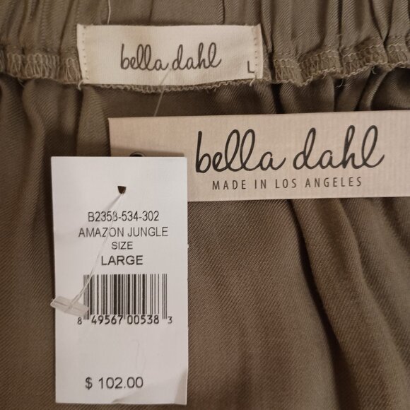 Bella Dahl Women’s Olive Green Off-the-Shoulder High-Low Top Size L Large NWT - Picture 7 of 16